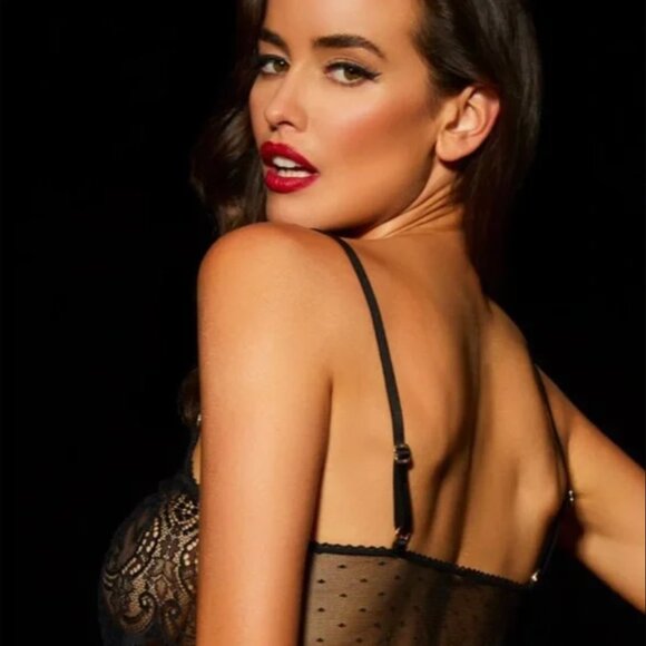 NWOT Honey Birdette Sofia Black Lace Cami, Size M-L - Picture 2 of 11